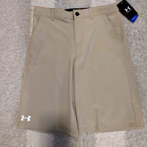 Boys under armour desert sand high performance 4way stretch fabric shorts